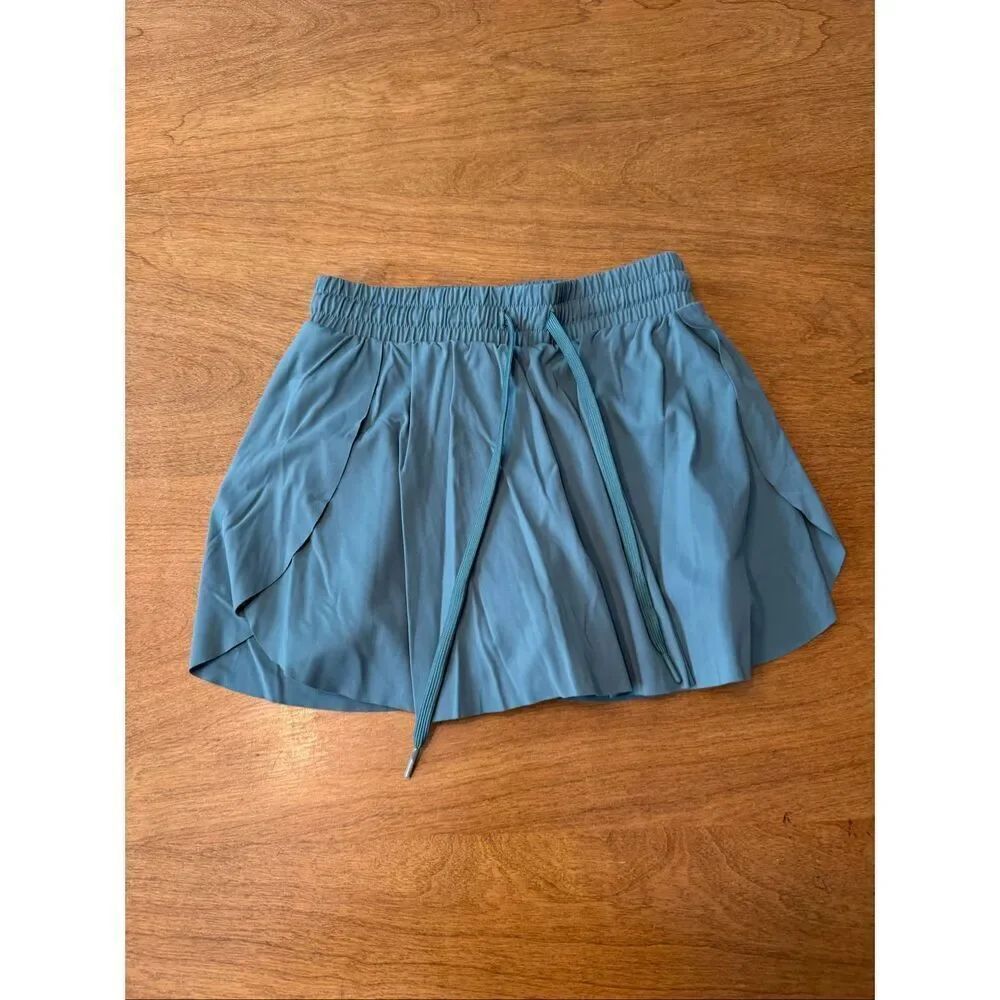 Z Supply Women's Elastic Waist Drawstring Split Side Active Skort Sage Green XS
